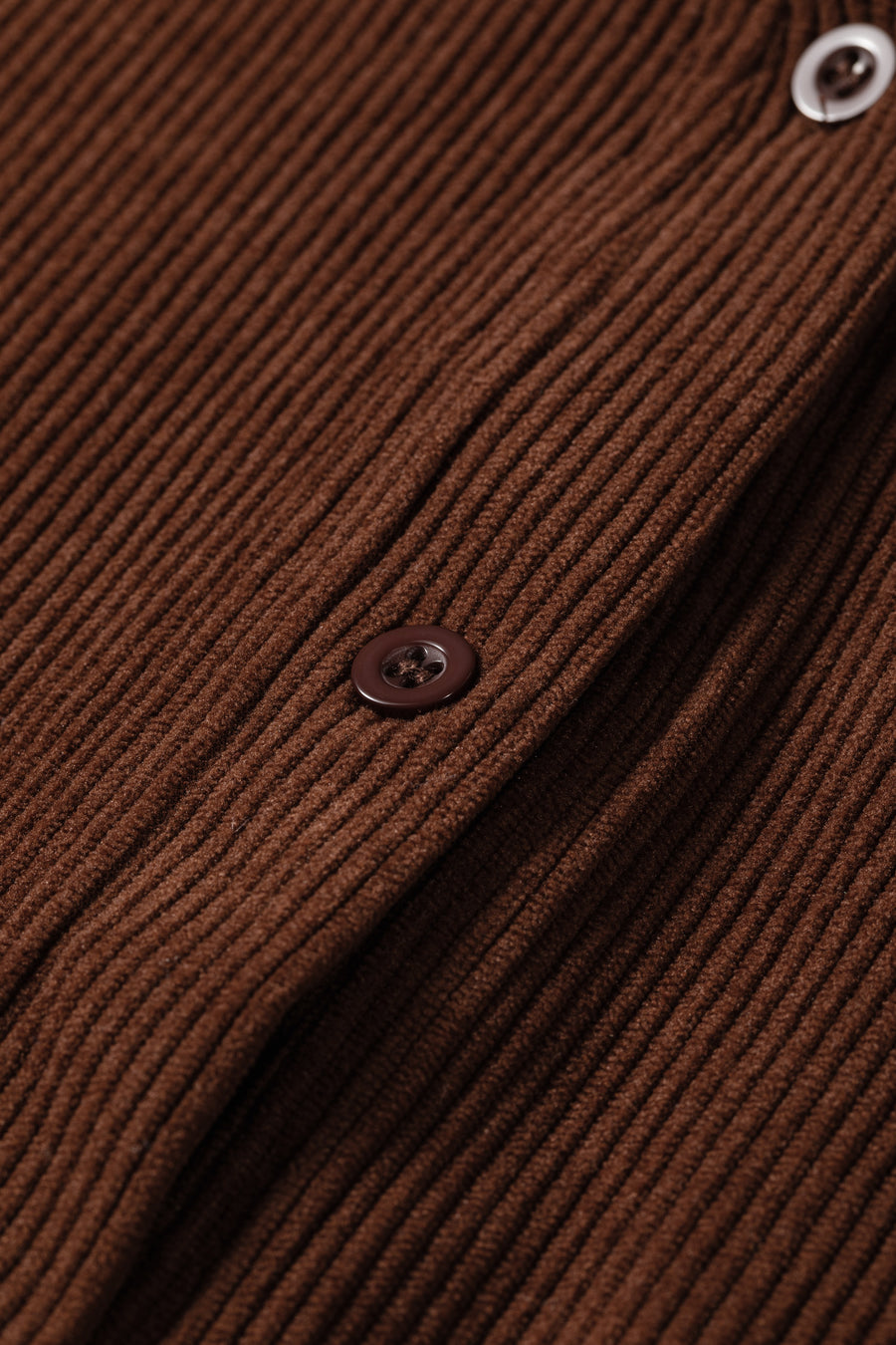 Ruffle Trim V-Neck Corduroy Shacket
