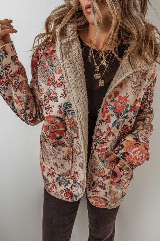 Paisley Sherpa-Lined Hooded Jacket