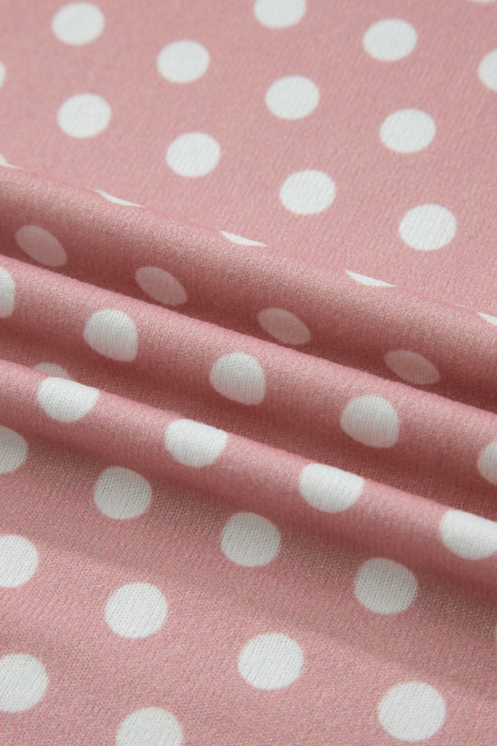 Polka Dot Print Round Neck Short Sleeve Top & Shorts Co-Ord Set