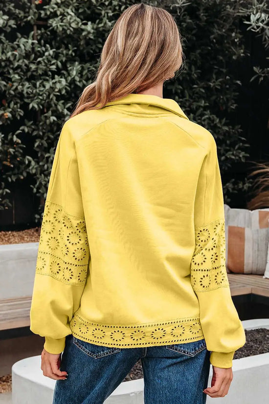 Embroidered flower snap sweatshirt sweatshirts