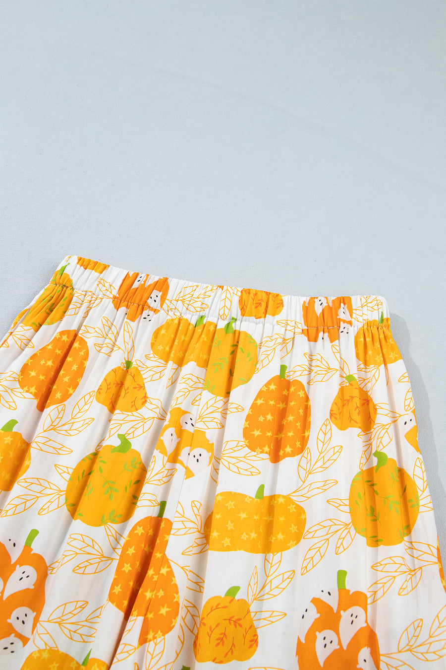 Pumpkin Print Polka Dot Trim Short Sleeve Lounge Set Women UK