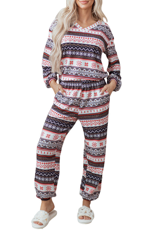 Women's Christmas Comfort Lounge Set in Black