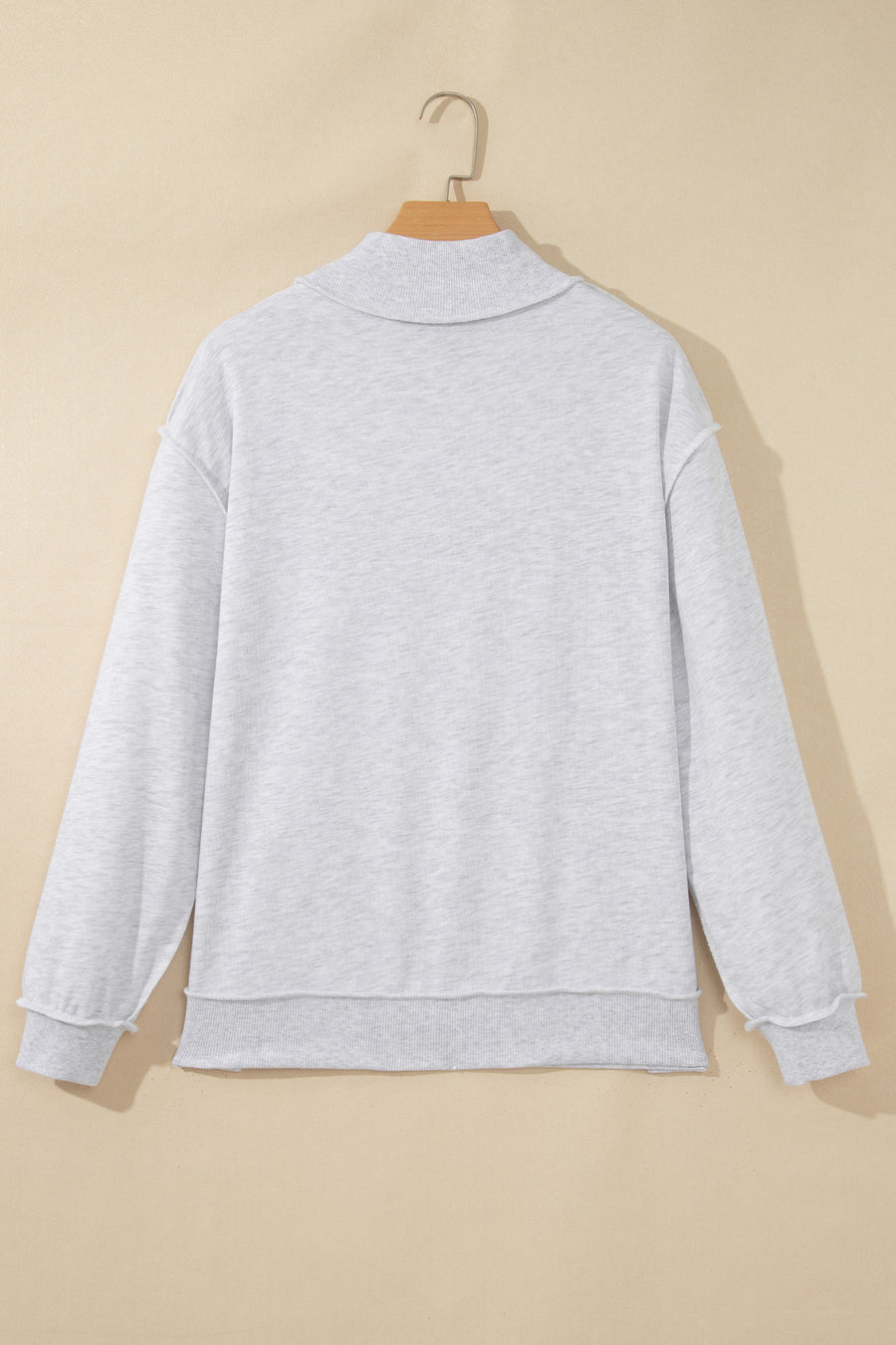 Light Grey Polka Dot Slogan High Neck Baggy Sweatshirt