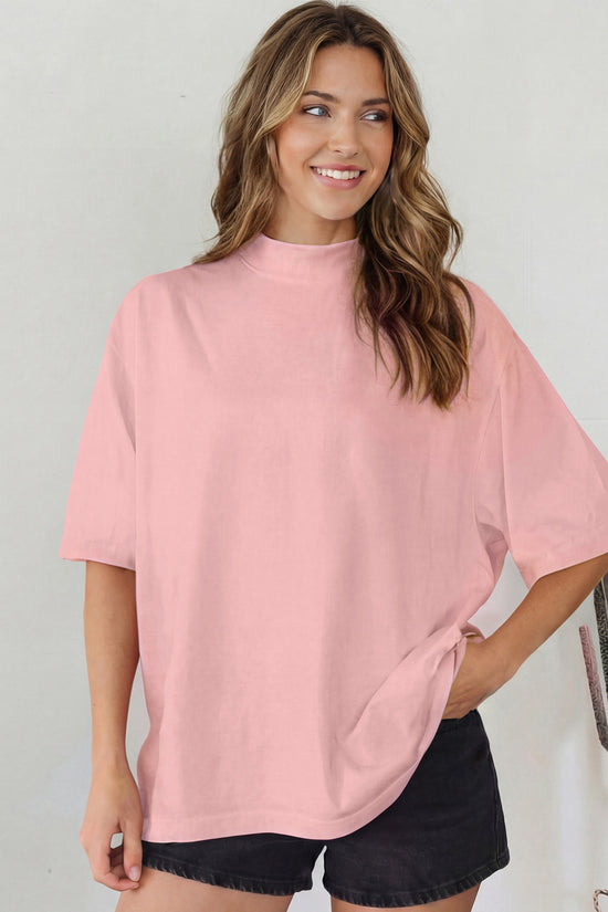 Solid Colour Oversized High Neck Tee Women UK