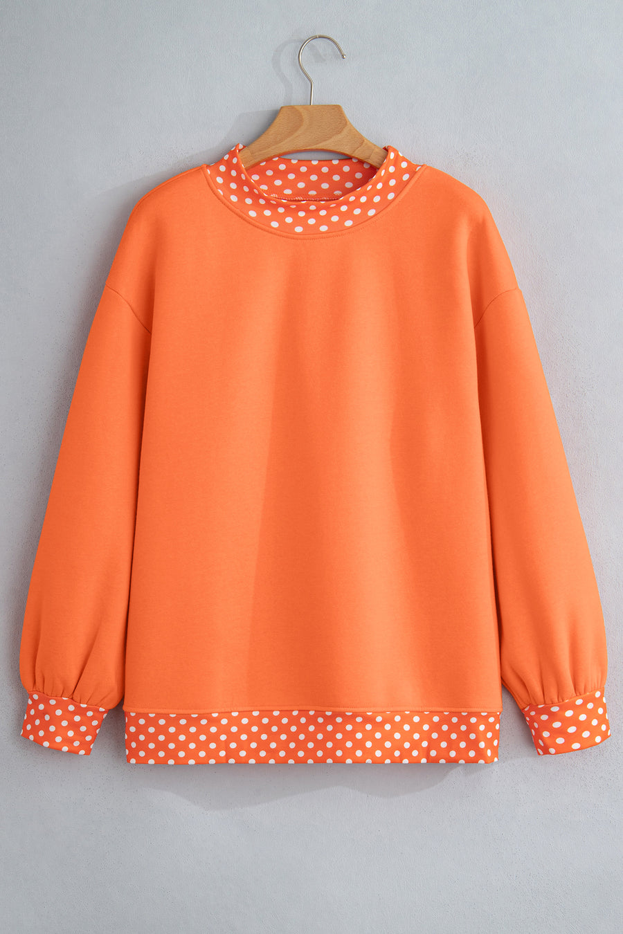 Pink Polka Dot Colour Block Oversized Sweatshirt Women UK