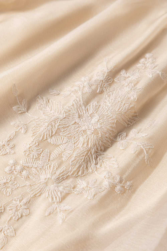 Embroidered Mesh Overlay Flowy Skirt