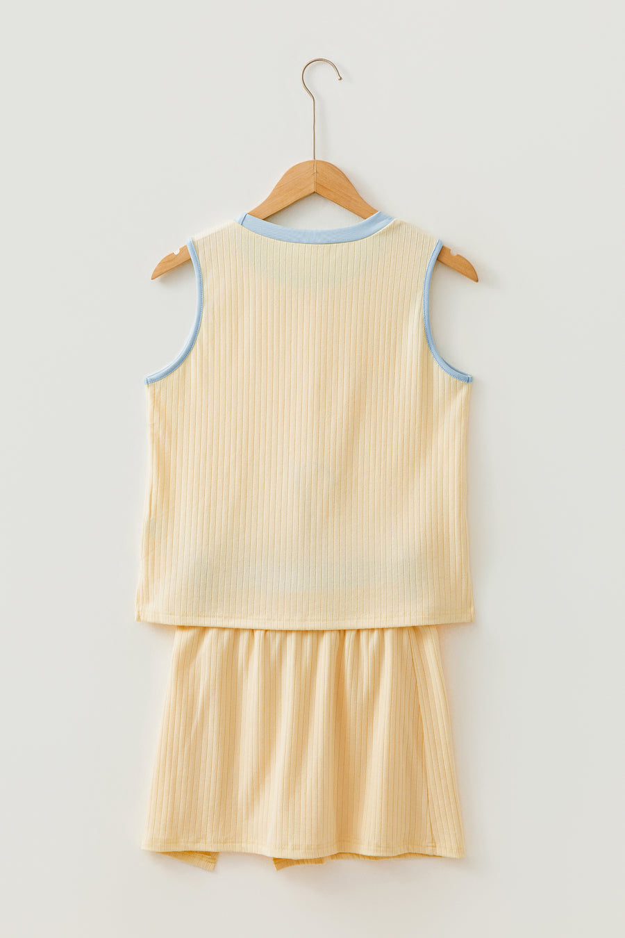 Ribbed Tank Top Skort Two-Piece Set Women UK | Yellow