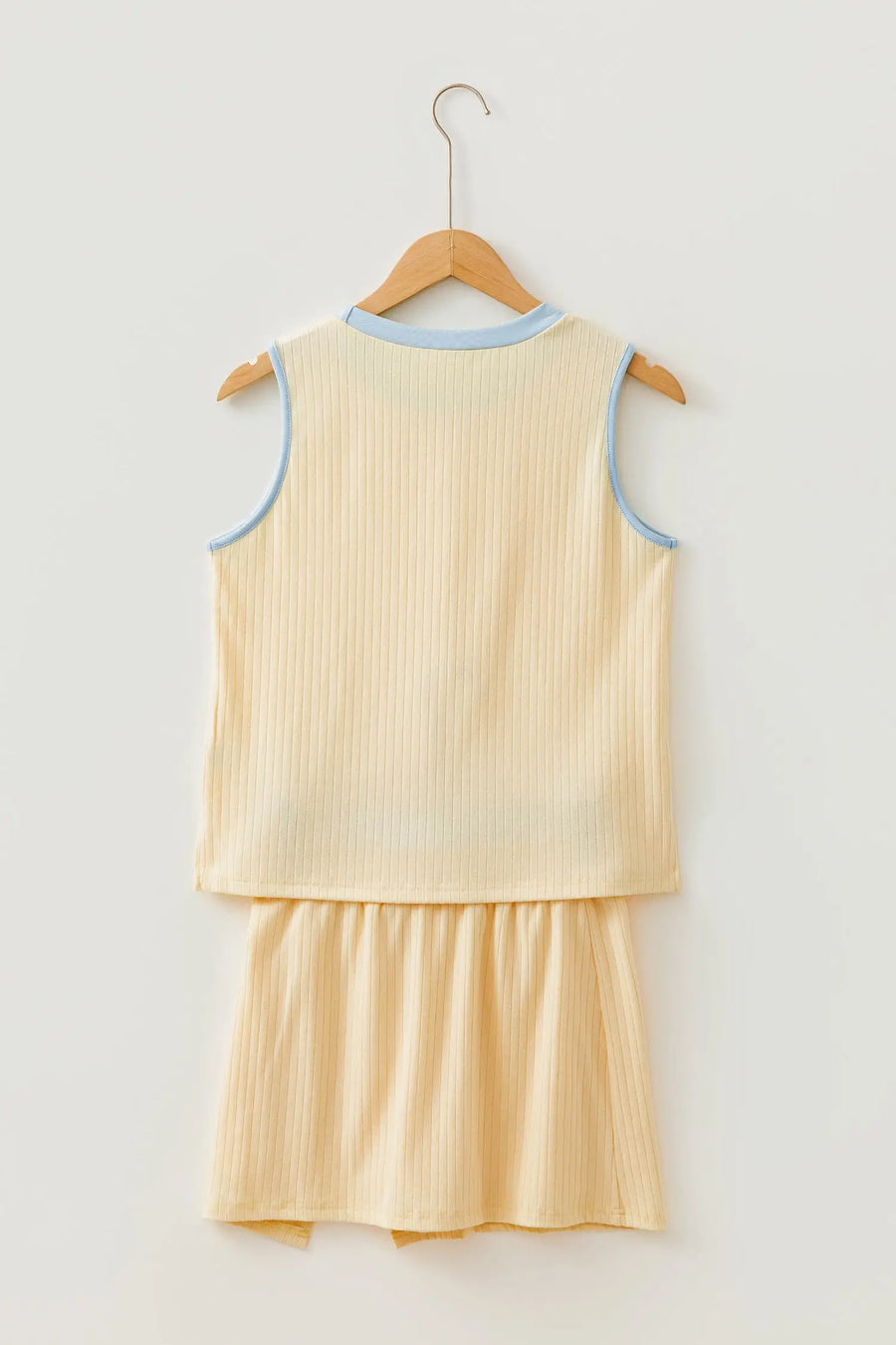 Ribbed Tank Top Skort Two-Piece Set Women UK | Yellow