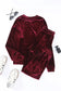 Fiery Red Solid Velvet Two Piece Lounge Set - Fashionfitz