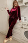 Fiery Red Solid Velvet Two Piece Lounge Set - Fashionfitz