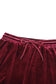 Fiery Red Solid Velvet Two Piece Lounge Set - Fashionfitz