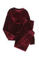 Fiery Red Solid Velvet Two Piece Lounge Set - Fashionfitz