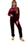 Fiery Red Solid Velvet Two Piece Lounge Set - Fashionfitz