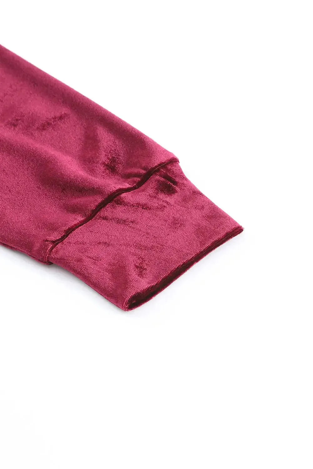 Fiery Red Solid Velvet Two Piece Lounge Set - Fashionfitz