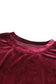 Fiery Red Solid Velvet Two Piece Lounge Set - Fashionfitz