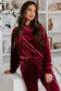 Fiery Red Solid Velvet Two Piece Lounge Set - Fashionfitz
