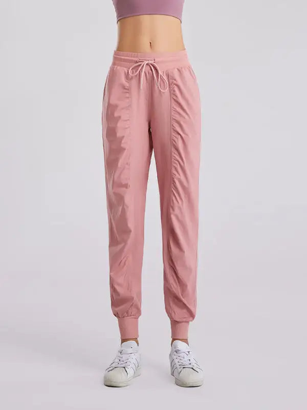 Fitness quick-drying sports trousers - pink / s - sweatpants