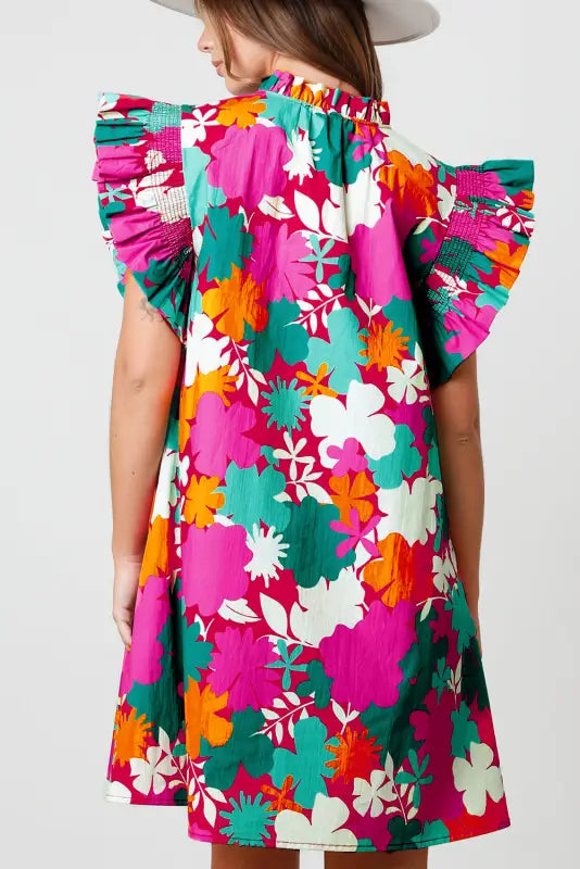 Fitz floral summer mini dress - dresses/floral dresses