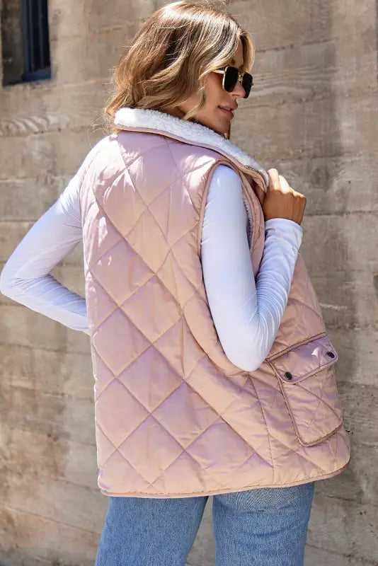 Fleece lined quilted vest | women’s coats | fashionfitz