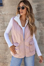 Fleece Lined Quilted Vest Coat - Fashionfitz