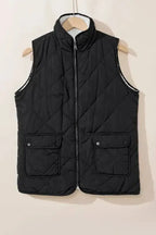 Fleece Lined Quilted Vest Coat - Fashionfitz