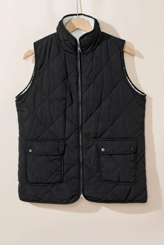 Fleece lined quilted vest | women’s coats | fashionfitz