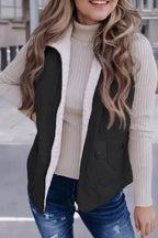 Fleece Lined Quilted Vest Coat - Fashionfitz