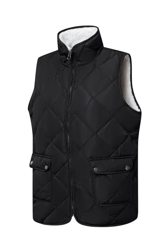 Fleece lined quilted vest | women’s coats | fashionfitz