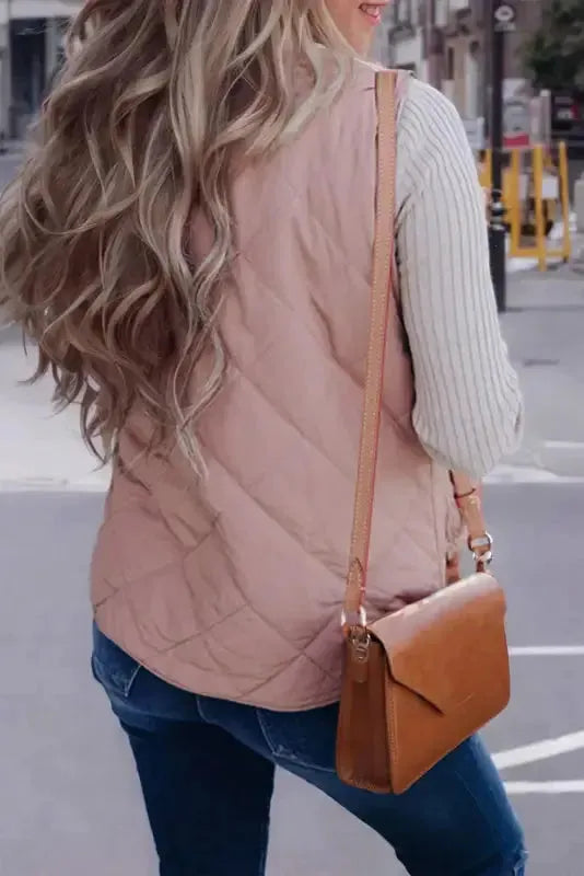 Fleece Lined Quilted Vest Coat - Fashionfitz