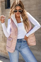 Fleece Lined Quilted Vest Coat - Fashionfitz