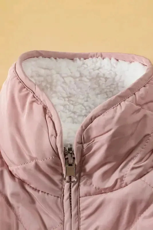 Fleece Lined Quilted Vest Coat - Fashionfitz