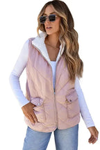 Fleece Lined Quilted Vest Coat - Fashionfitz