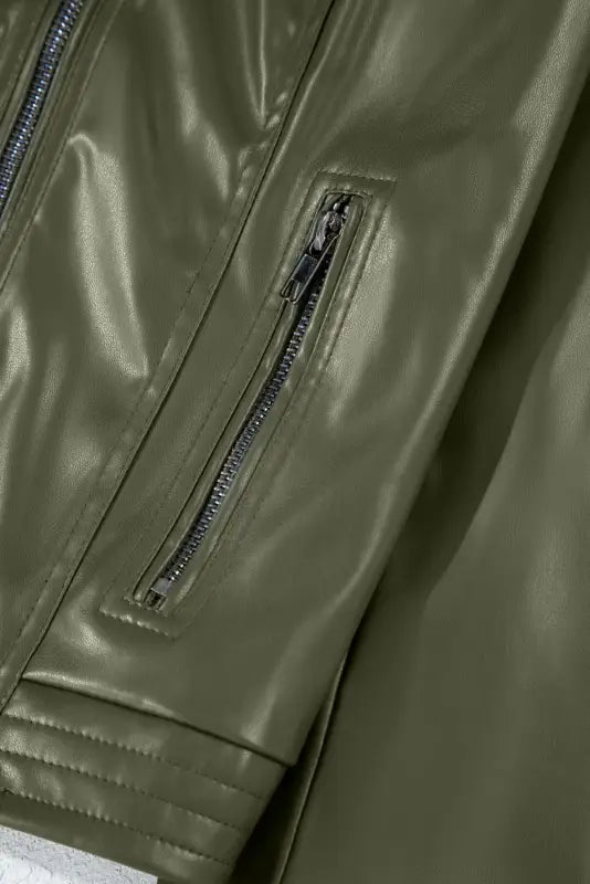 Sleek flightline faux leather jacket - top aviator style