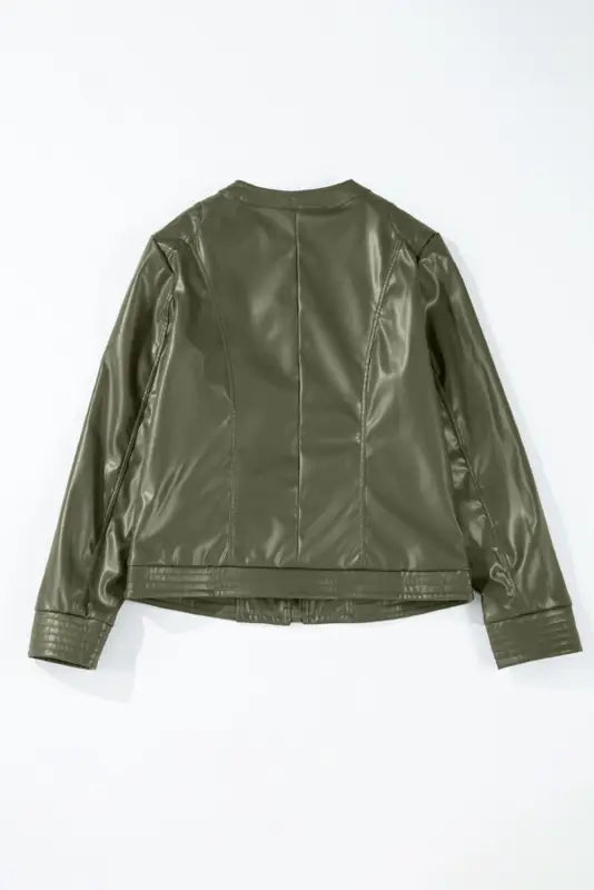 Sleek flightline faux leather jacket - top aviator style