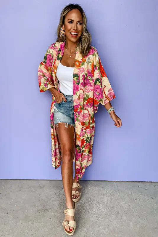 Floral aura duster kimono | women’s outerwear | fashionfitz