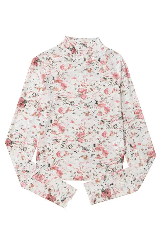 Floral aura mesh blouse | women’s tops | fashionfitz