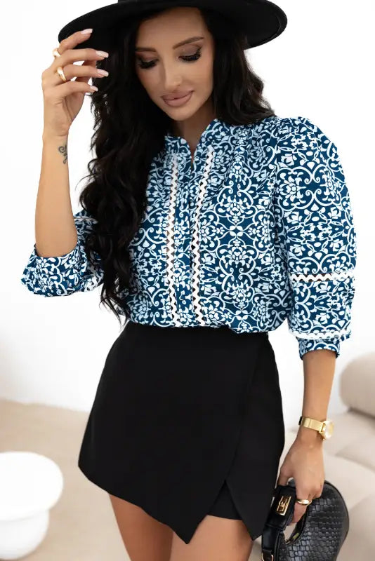 Floral cascade comfort shirt - elegance in every thread