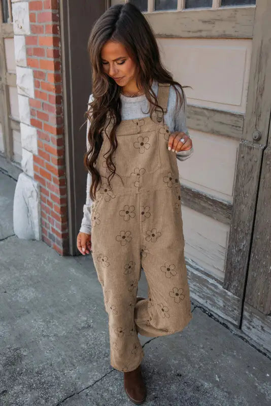 Floral corduroy overalls | women’s | fashionfitz