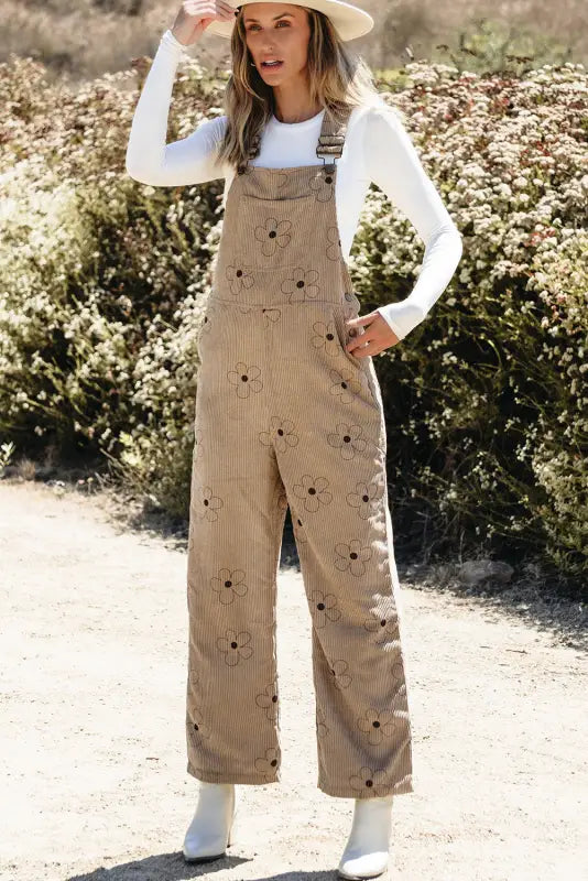 Floral corduroy overalls | women’s | fashionfitz