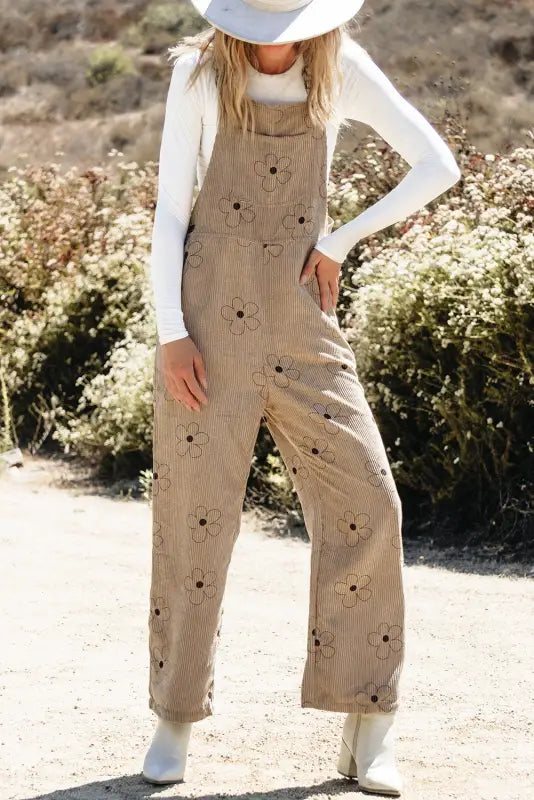 Floral corduroy overalls | women’s | fashionfitz