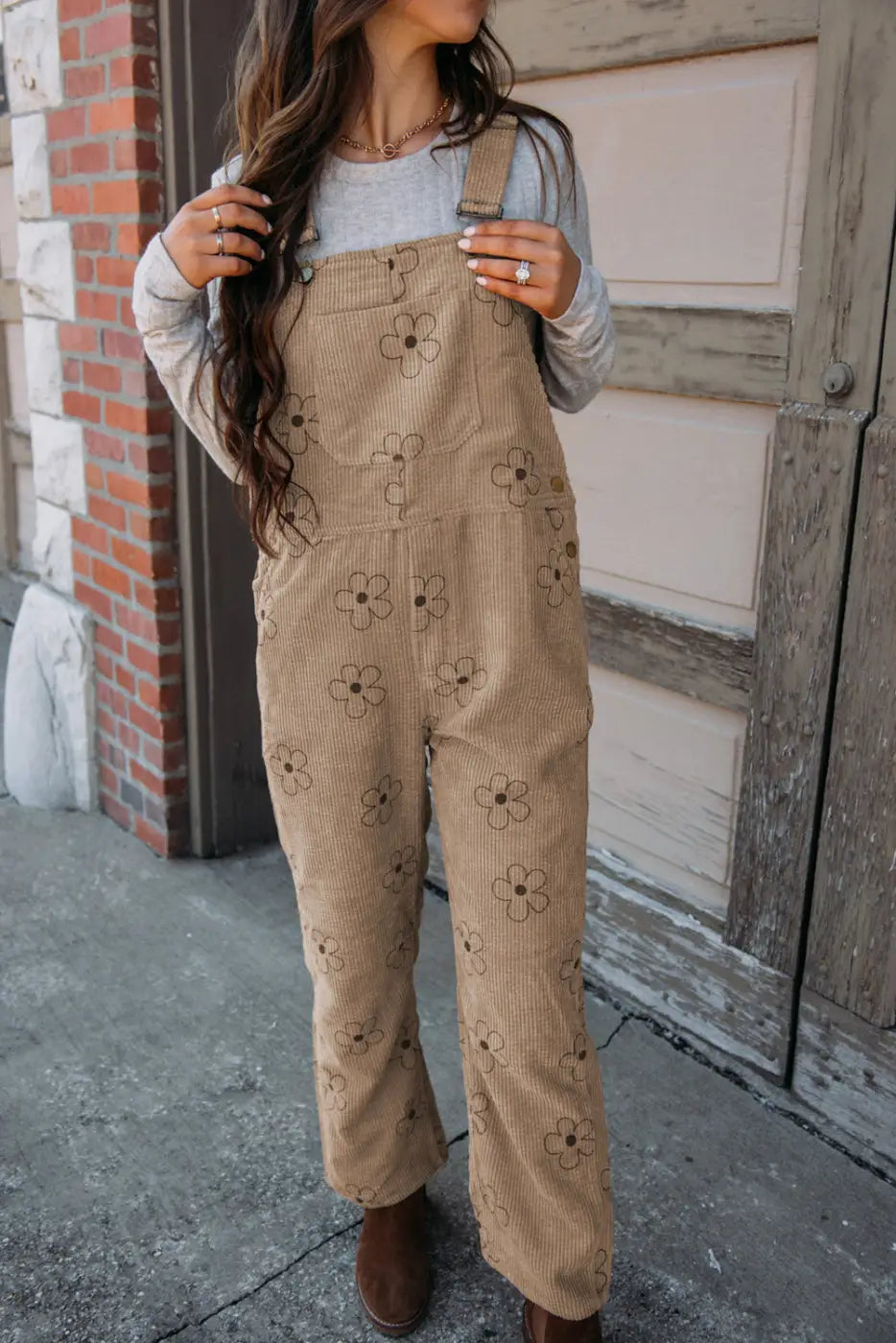 Floral corduroy overalls | women’s | fashionfitz