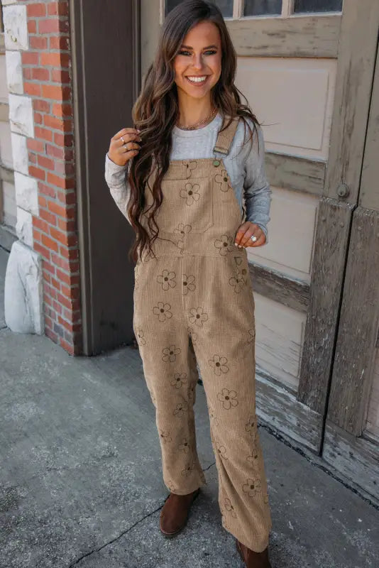 Floral corduroy overalls | women’s | fashionfitz