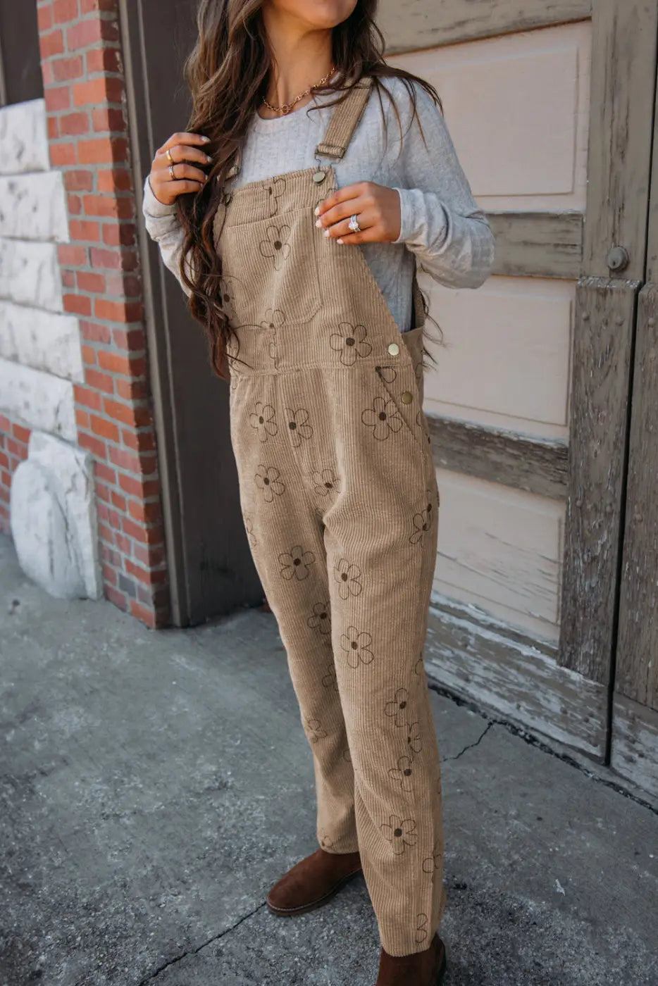 Floral corduroy overalls | women’s | fashionfitz