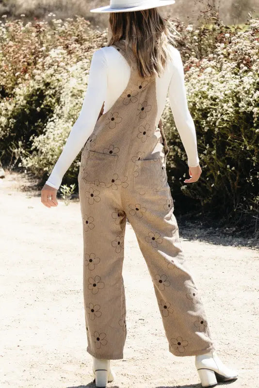 Floral corduroy overalls | women’s | fashionfitz