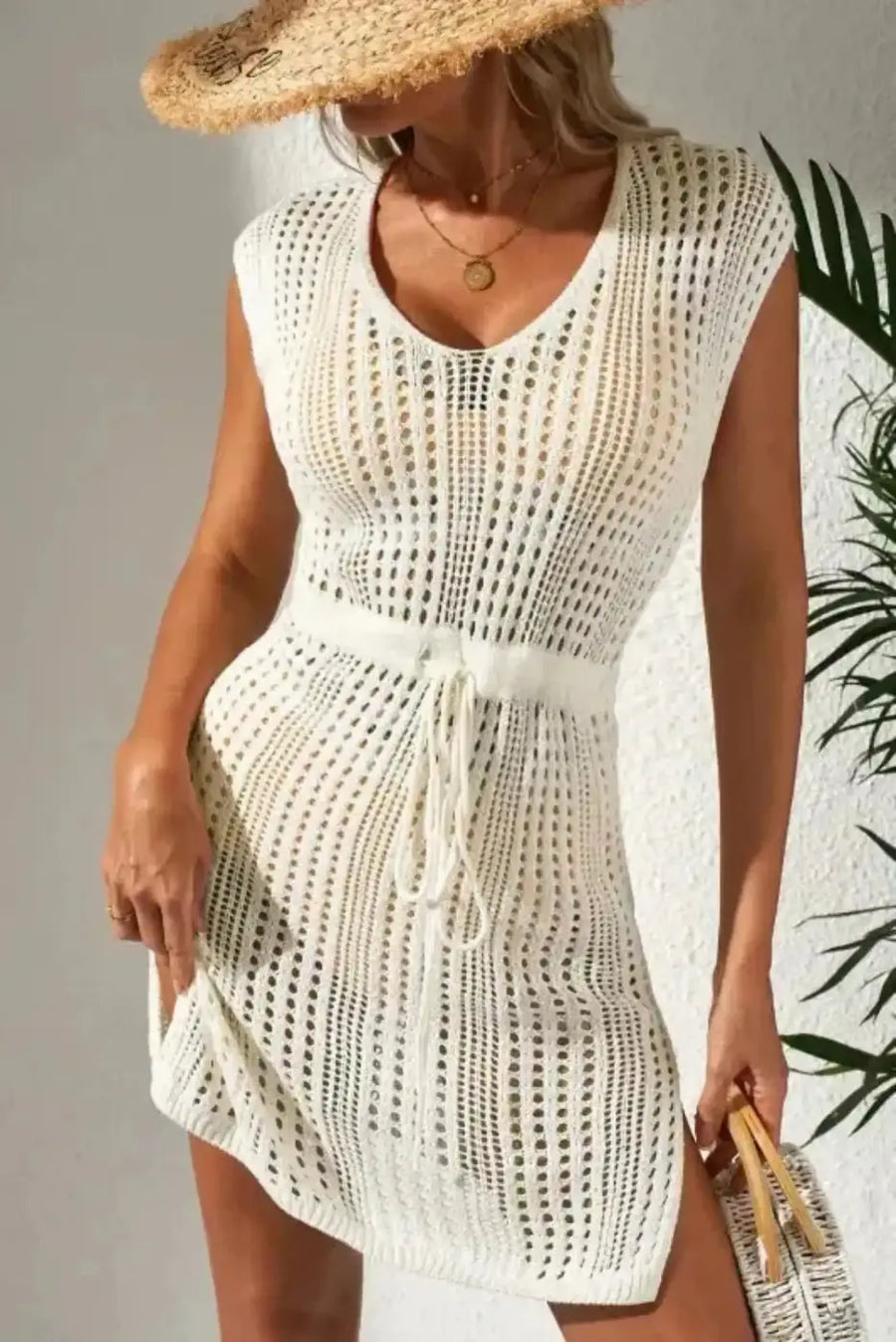 Beach Cover-ups Floral Beach Dress for Women - Sandy Serenity Lightweight Summer Cover-Up