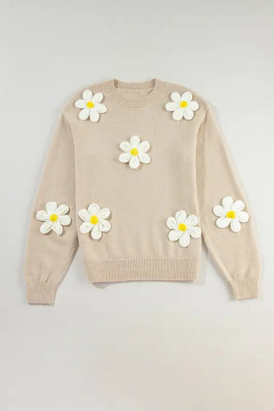 Floral crochet chunky knit sweater | cozy sweaters | fashionfitz