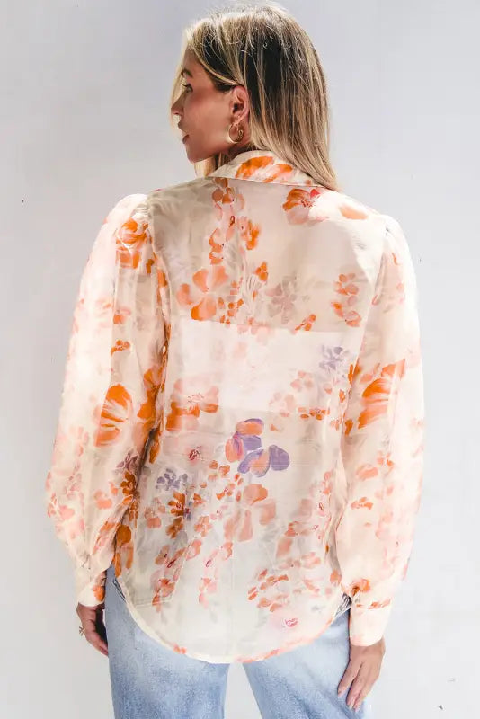 Embrace elegance with the floral drift oversized blouse | shop