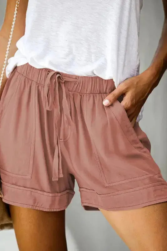 Floral Elastic Waist Casual Shorts - Fashionfitz