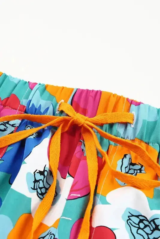 Floral Elastic Waist Casual Shorts - Fashionfitz