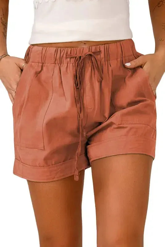 Floral Elastic Waist Casual Shorts - Fashionfitz
